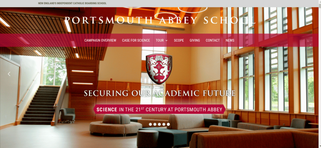 Portsmouth Abbey is one eample of how we design and write websites for capital campaigns.