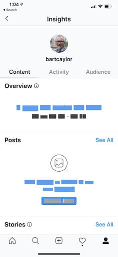 social media analytics - Instagram dashboard