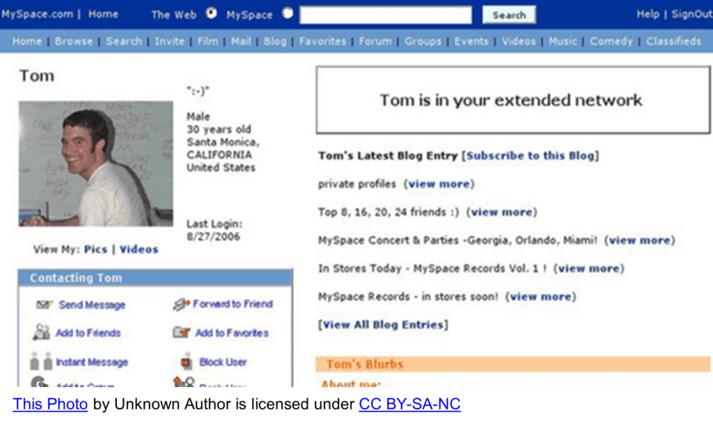 Tom at MySpace