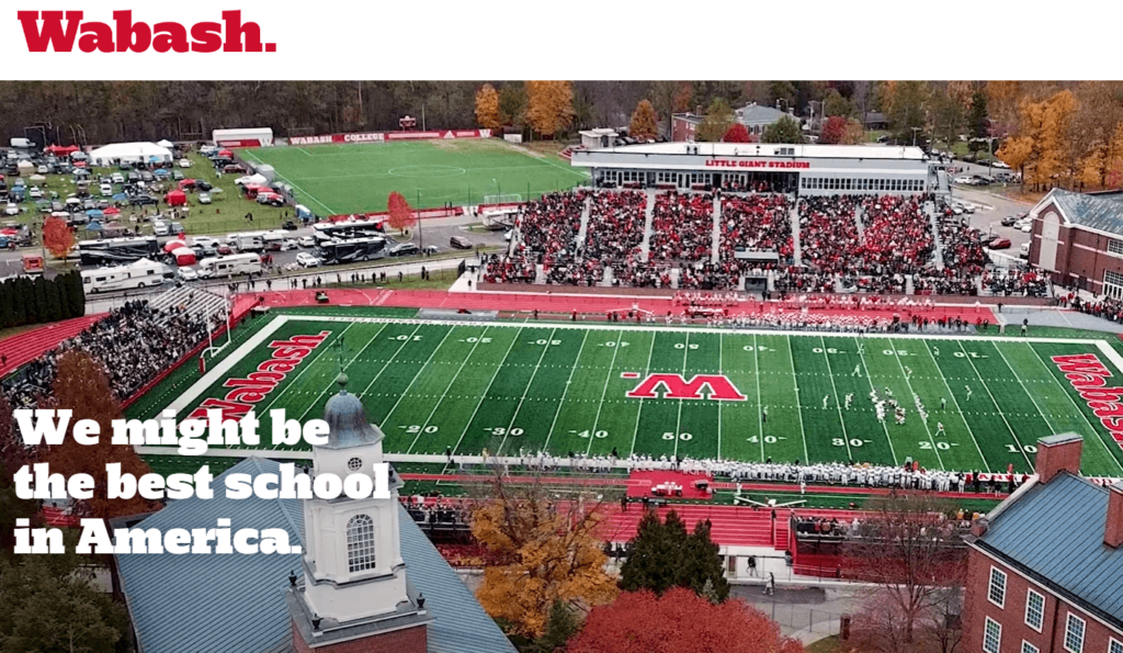 Screenshot of Wabash College homepage
