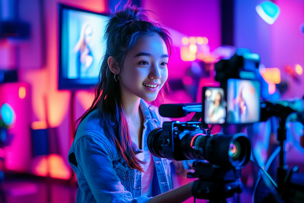 Illustration of young student helping marketing team with crafting education marketing strategies 2025.