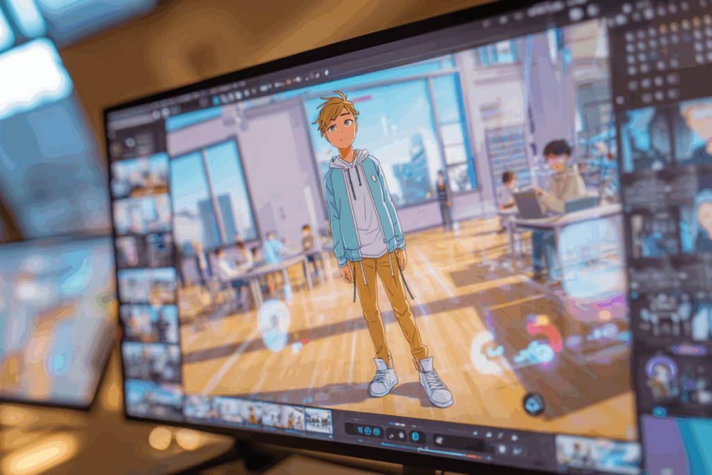Midjourney image illustrating how AI video content creation helps enrollment marketers reach their audience.