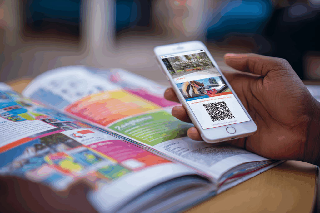 Illustration showing how college viewbooks are still powerful tools for higher ed marketing.