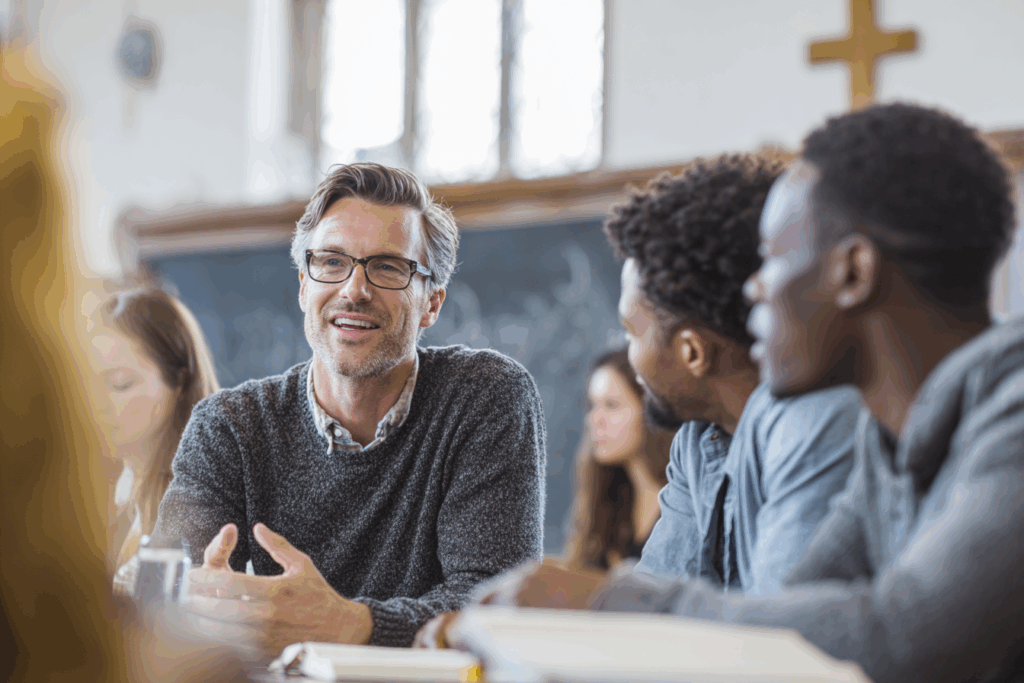 Illustration showing how higher ed leaders can navigate faith-based college branding.